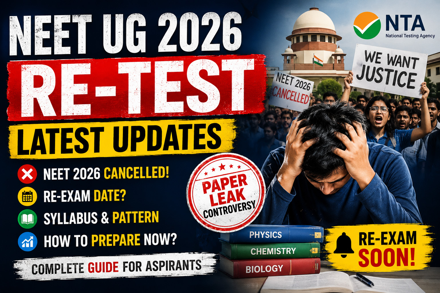 NEET 2026 re-test paper leak news and updates